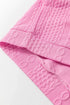 Contrast Trim Cable Textured Shorts Set